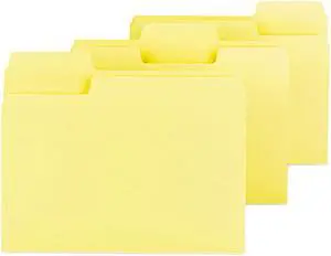 Smead 11984 SuperTab Colored File Folders, 1/3 Cut, Letter, Yellow, 100/Box