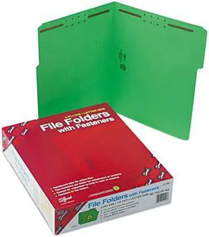 Smead 12140 Folders, Two Fasteners, 1/3 Cut Assorted Top Tab, Letter, Green, 50/Box