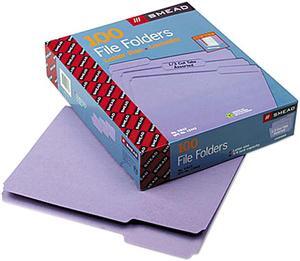 Smead 12443 File Folders, 1/3 Cut Top Tab, Letter, Lavender, 100/Box