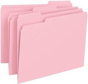 Smead 12643 File Folders, 1/3 Cut Top Tab, Letter, Pink, 100/Box