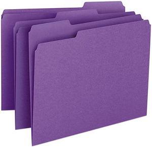 Smead 13043 File Folders, 1/3 Cut Top Tab, Letter, Purple, 100/Box
