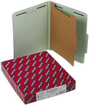 Smead 13776 Pressboard Classification Folders, Letter, Four-Section, Gray-Green, 10/Box