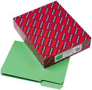 Smead 10247 Interior File Folders, 1/3 Cut Top Tab, Letter, Green, 100/Box