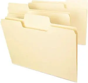 Smead 10301 SuperTab File Folders, 1/3 Cut Top Tab, Letter, Manila, 100/Box