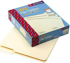 Smead 10333 File Folders, 1/3 Cut Third Position, One-Ply Top Tab, Letter, Manila, 100/Box