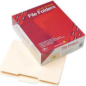 Smead 10336 File Folder, 1/3 Cut Second Position, Reinforced Top Tab Letter, Manila, 100/Box
