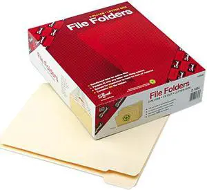 Smead 10356 File Folders, 1/5 Cut, Reinforced Top Tab, Letter, Manila, 100/Box