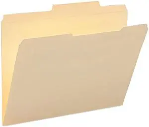 Smead 10376 Guide Height Folder, 2/5 Cut Right, Two-Ply Tab, Letter, Manila, 100/Box