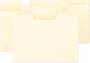 Smead 10395 SuperTab Guide Height Reinforced Folders, Top Tab, Letter, Manila, 100/Box