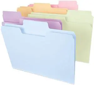 Smead 11961 SuperTab File Folders, 1/3 Cut Top Tab, Letter, Assorted Colors, 100/Box