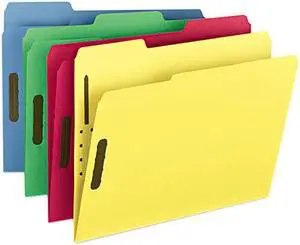 Smead 11975 Folders, Two Fasteners, 1/3 Cut Top Tab, Letter, Assorted, 50/Box