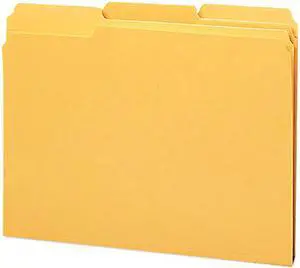 Smead 12234 File Folders, 1/3 Cut, Reinforced Top Tab, Letter, Goldenrod, 100/Box