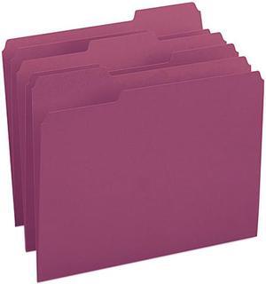 Smead 13093 File Folders, 1/3 Cut Top Tab, Letter, Maroon, 100/Box