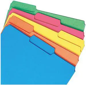 Smead 10229 Interior File Folders, 1/3 Cut Top Tab, Letter, Assorted, 100/Box