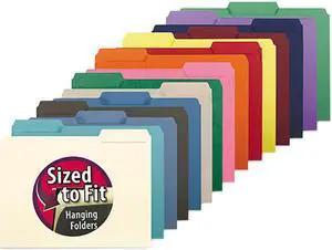 Smead 10235 Interior File Folders, 1/3 Cut Top Tab, Letter, Aqua, 100/Box