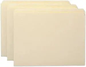 Smead 10300 File Folders, Straight Cut, One-Ply Top Tab, Letter, Manila, 100/Box