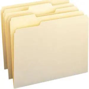 Smead File Folders, 1/3 Cut Assorted, One-Ply Top Tab, Letter, Manila, 100/Box (10330)