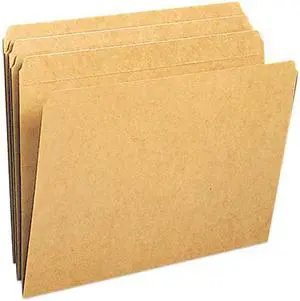 Smead 10710 Kraft File Folders, Straight Cut, Reinforced Top Tab, Letter, Brown, 100/Box