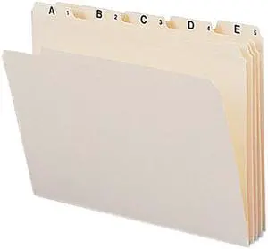 Smead 11777 Indexed File Folders, 1/5 Cut, Indexed A-Z, Top Tab, Letter, Manila, 25/Set
