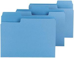 Smead 11986 SuperTab Colored File Folders, 1/3 Cut, Letter, Blue, 100/Box