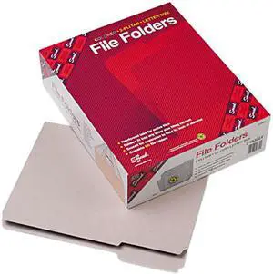 Smead 12334 File Folders, 1/3 Cut, Reinforced Top Tab, Letter, Gray, 100/Box