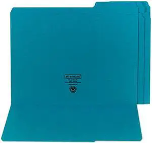 Smead 13134 File Folders, 1/3 Cut, Reinforced Top Tab, Letter, Teal, 100/Box
