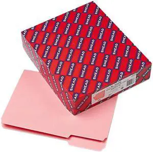 Smead 10263 Interior File Folders, 1/3 Cut Top Tab, Letter, Pink, 100/Box