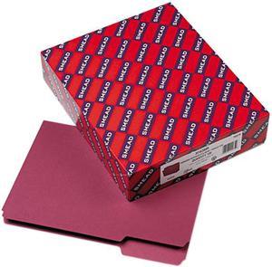 Smead 10275 Interior File Folders, 1/3 Cut Top Tab, Letter, Maroon, 100/Box