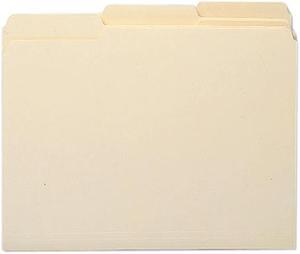 Smead 10338 Antimicrobial One-Ply File Folders, 1/3 Cut Top Tab, Letter, Manila, 100/Box