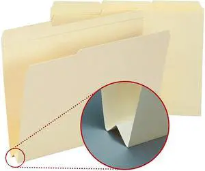 Smead 10405 Heavyweight File Folders, 1/3 Tab, 1 1/2 Inch Expansion Letter, Manila, 50/Box