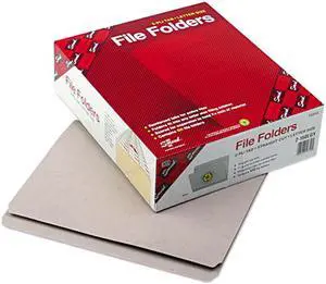 Smead 12310 File Folders, Straight Cut, Reinforced Top Tab, Letter, Gray, 100/Box