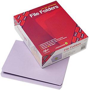 Smead 12410 File Folders, Straight Cut, Reinforced Top Tab, Letter, Lavender, 100/Box