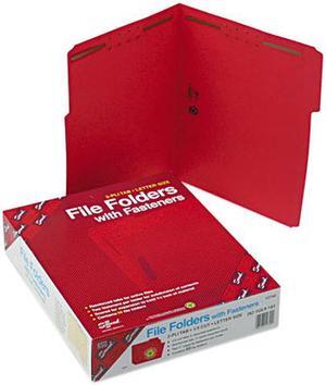 Smead 12740 Folders, Two Fasteners, 1/3 Cut Assorted, Top Tab, Letter, Red, 50/Box