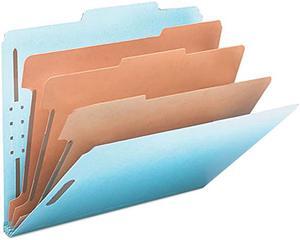 Smead 14094 3" Expansion Classification Folder, 2/5 Tab, Letter, Eight-Section, Blue, 10/Box