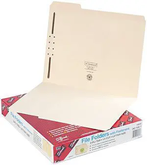 Smead 14534 Folders, One Fastener, 1/3 Cut Assorted, Top Tab, Letter, Manila, 50/Box