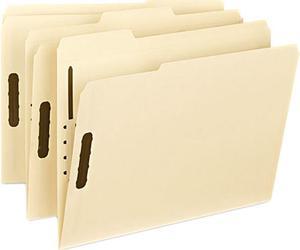 Smead 14537 Folder, Two Fasteners, 1/3 Cut Assorted, Top Tab, Letter, Manila, 50/Box