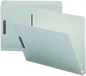 Smead 14910 Two Inch Expansion Fastener Folder, Straight Tab, Letter, Gray Green, 25/Box