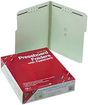 Smead 14934 Two Inch Expansion Fastener Folder, 1/3 Top Tab, Letter, Gray Green, 25/Box