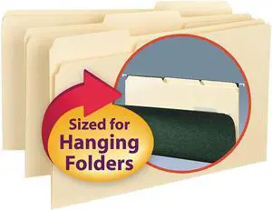 Smead 15230 Interior File Folders, 1/3 Cut Top Tab, Legal, Manila, 100/Box