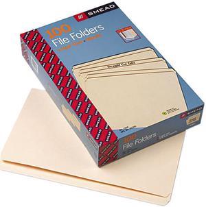Smead 15300 File Folders, Straight Cut, One-Ply Top Tab, Legal, Manila, 100/Box