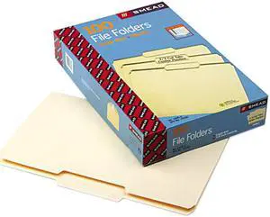 Smead 15332 File Folders, 1/3 Cut Second Position, One-Ply Top Tab, Legal, Manila, 100/Box