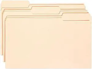 Smead 15338 Antimicrobial File Folders, 1/3 Cut Top Tab, Legal, Manila, 100/Box