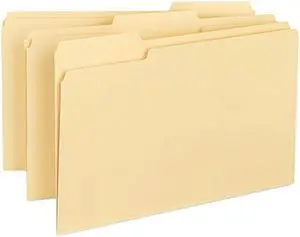 Smead 15339 100% Recycled File Folders, 1/3 Cut, One-Ply Top Tab, Legal, Manila, 100/Box
