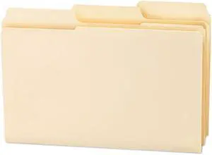 Smead 15395 SuperTab Guide Height Reinforced Folders, Top Tab, Legal, Manila, 100/Box