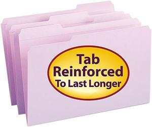 Smead 17434 File Folders, 1/3 Cut, Reinforced Top Tab, Legal, Lavender, 100/Box