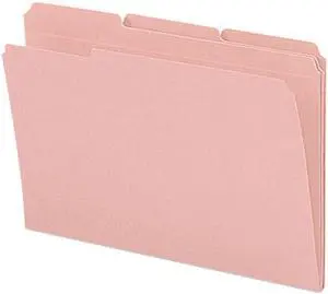 Smead 17634 File Folders, 1/3 Cut, Reinforced Top Tab, Legal, Pink,100/Box