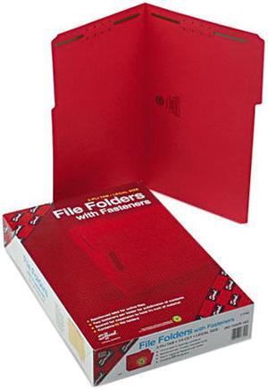 Smead 17740 Folders, Two Fasteners, 1/3 Cut Assorted, Top Tab, Legal, Red, 50/Box