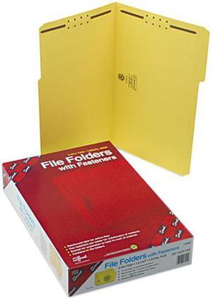 Smead 17940 Folders, Two Fasteners, 1/3 Cut Assorted, Top Tab, Legal, Yellow, 50/Box