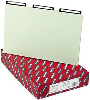 Smead 18430 One Inch Expansion Metal Tab Folder, 1/3 Top Tab, Legal, Gray Green, 25/Box