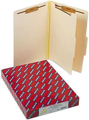 Smead 18700 Manila Classification Folders with 2/5 Right Tab, Legal, Four-Section, 10/Box